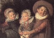 HALS, Frans Three Children with a Goat Cart (detail) oil painting artist